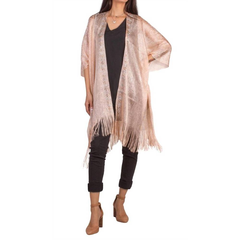 NEW GIGI MODA spiaggia open front kimono in peach